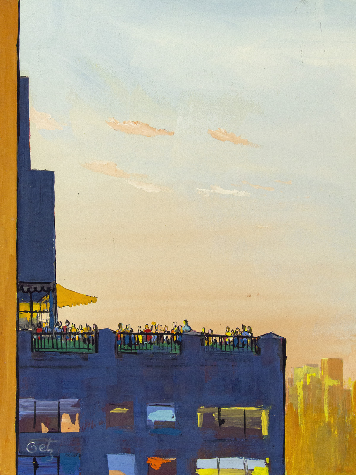 ARTHUR GETZ. Rooftop Party. [NEW YORKER / COVER ART]